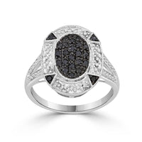 Thumbnail for LADIES RING 1/3 CT WHITE/BLACK ROUND DIAMOND SILVER