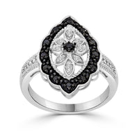 Thumbnail for LADIES RING 1/3 CT WHITE/BLACK ROUND DIAMOND SILVER