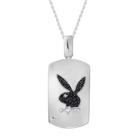 Thumbnail for LADIES PENDANT 1/4 CT BLACK ROUND DIAMOND SILVER
