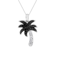 Thumbnail for LADIES PENDANT 1/8 CT WHITE/BLACK ROUND DIAMOND SILVER