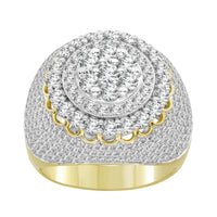 Thumbnail for MEN'S RING 3 1/2 CT ROUND DIAMOND 14K YELLOW GOLD