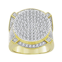 Thumbnail for MEN'S RING 2 1/2 CT ROUND DIAMOND 14K YELLOW GOLD
