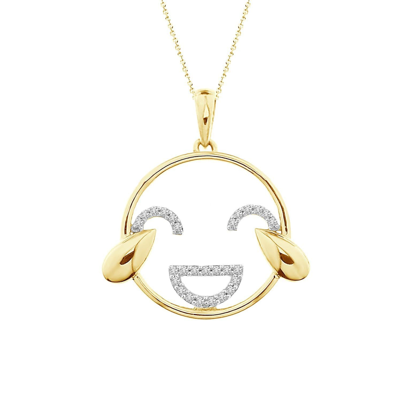 LADIES PENDANT 1/10 CT ROUND DIAMOND 10K YELLOW GOLD