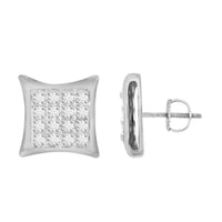 Thumbnail for MEN'S EARRINGS 1/10 CT ROUND DIAMOND 10K WHITE GOLD