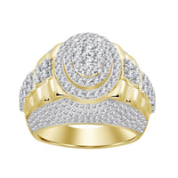 Thumbnail for MEN'S RING 2 CT ROUND DIAMOND 10K YELLOW GOLD