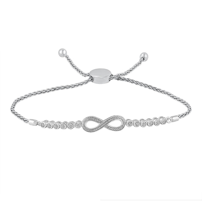 LADIES BRACELET 1/6 CT ROUND DIAMOND SILVER