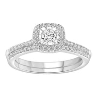 Thumbnail for LADIES BRIDAL RING SET 5/8  CT ROUND DIAMOND 14K WHITE GOLD