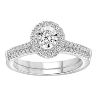 Thumbnail for LADIES BRIDAL RING SET 5/8  CT ROUND DIAMOND 14K WHITE GOLD