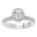 LADIES BRIDAL RING SET 5/8  CT ROUND DIAMOND 14K WHITE GOLD