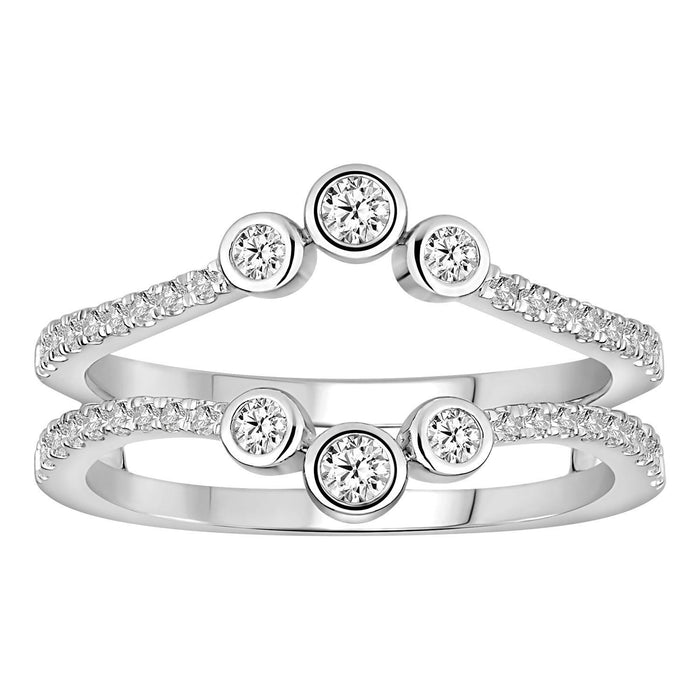 LADIES ENHANCER WRAPS 1/2 CT ROUND DIAMOND 14K WHITE GOLD