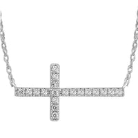 Thumbnail for LADIES NECKLACE 1/10 CT ROUND DIAMOND 10K WHITE GOLD