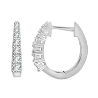 Thumbnail for LADIES HOOP 1/2 CT ROUND DIAMOND 10K WHITE GOLD