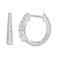 Thumbnail for LADIES HOOP 1 CT ROUND DIAMOND 10K WHITE GOLD