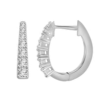Thumbnail for LADIES HOOP EARRINGS 1 1/2 CT ROUND DIAMOND 10K WHITE GOLD