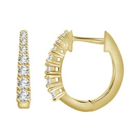 Thumbnail for LADIES HOOP 1/2 CT ROUND DIAMOND 10K YELLOW GOLD
