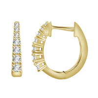 Thumbnail for LADIES HOOP 1 CT ROUND DIAMOND 10K YELLOW GOLD