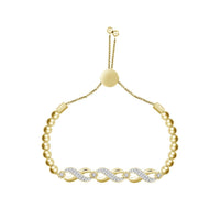 Thumbnail for LADIES BRACELET 1/6 CT ROUND DIAMOND SILVER YELLOW PLATED