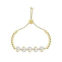 Thumbnail for LADIES BRACELET 1/6 CT ROUND DIAMOND SILVER YELLOW PLATED