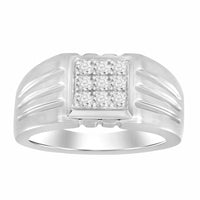 Thumbnail for MEN'S RING 1/3 CT ROUND DIAMOND 10K WHITE GOLD