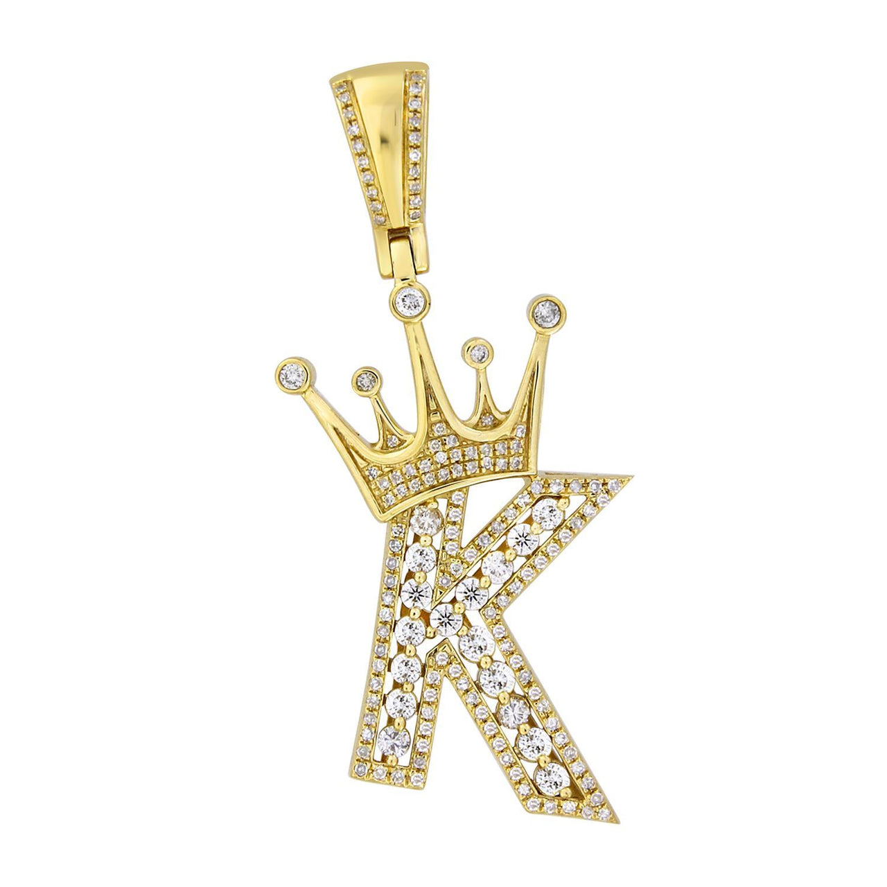 MEN'S CHARM 1 CT ROUND DIAMOND 10K YELLOW GOLD