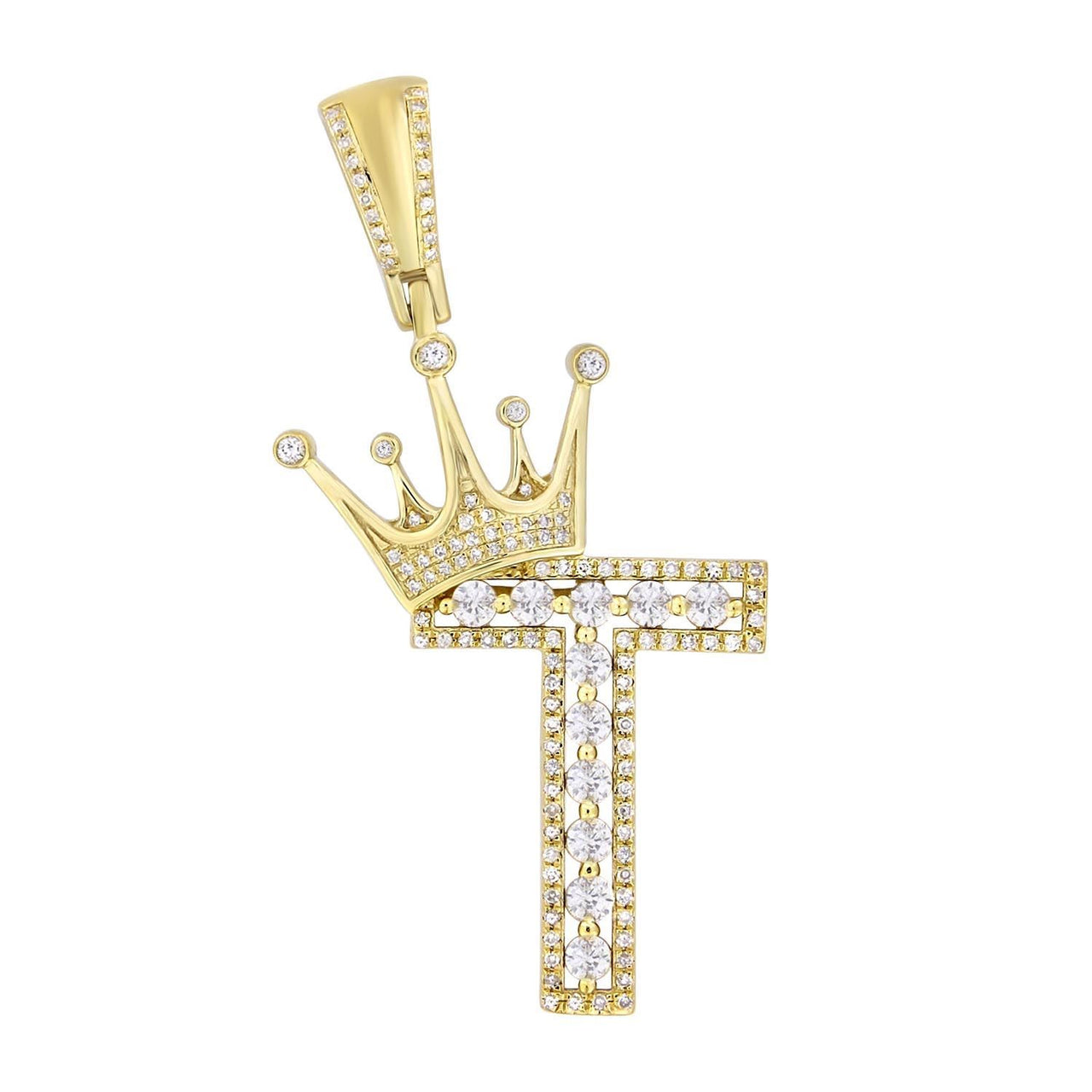 MEN'S CHARM 1 CT ROUND DIAMOND 10K YELLOW GOLD