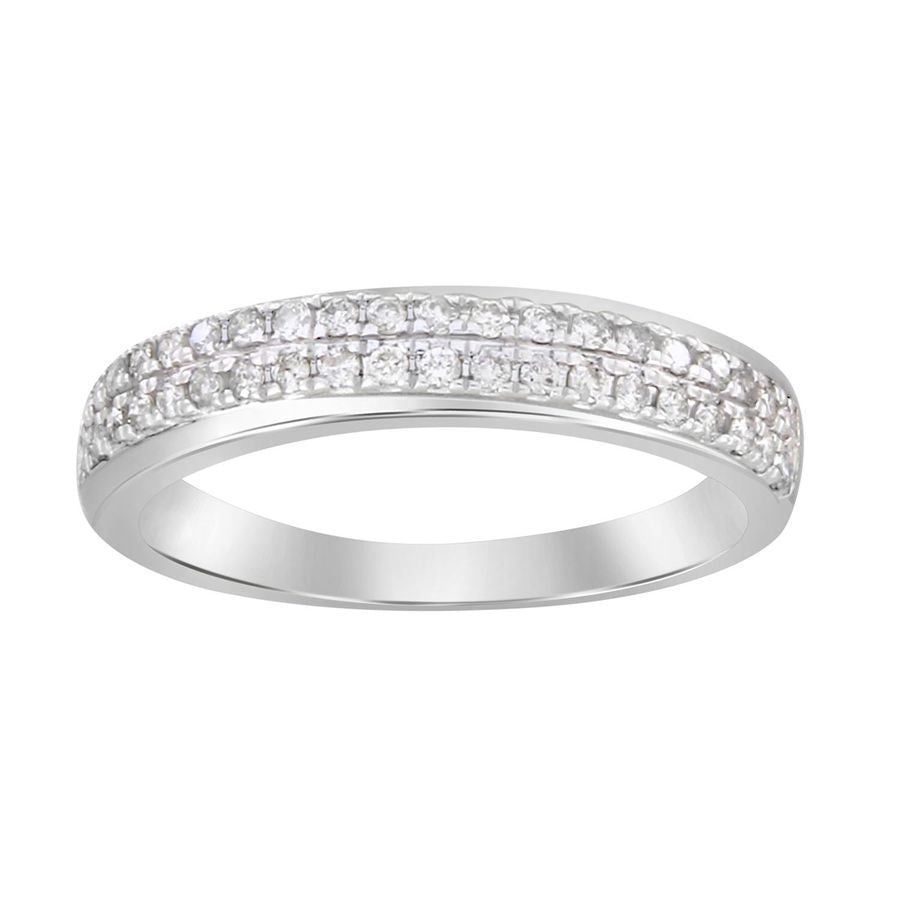 LADIES BAND 1/3  CT ROUND DIAMOND 14K WHITE GOLD