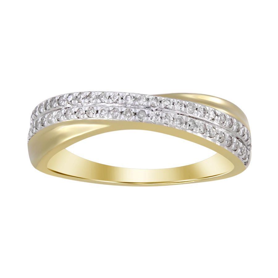 LADIES BAND 1/3  CT ROUND DIAMOND 14K YELLOW GOLD