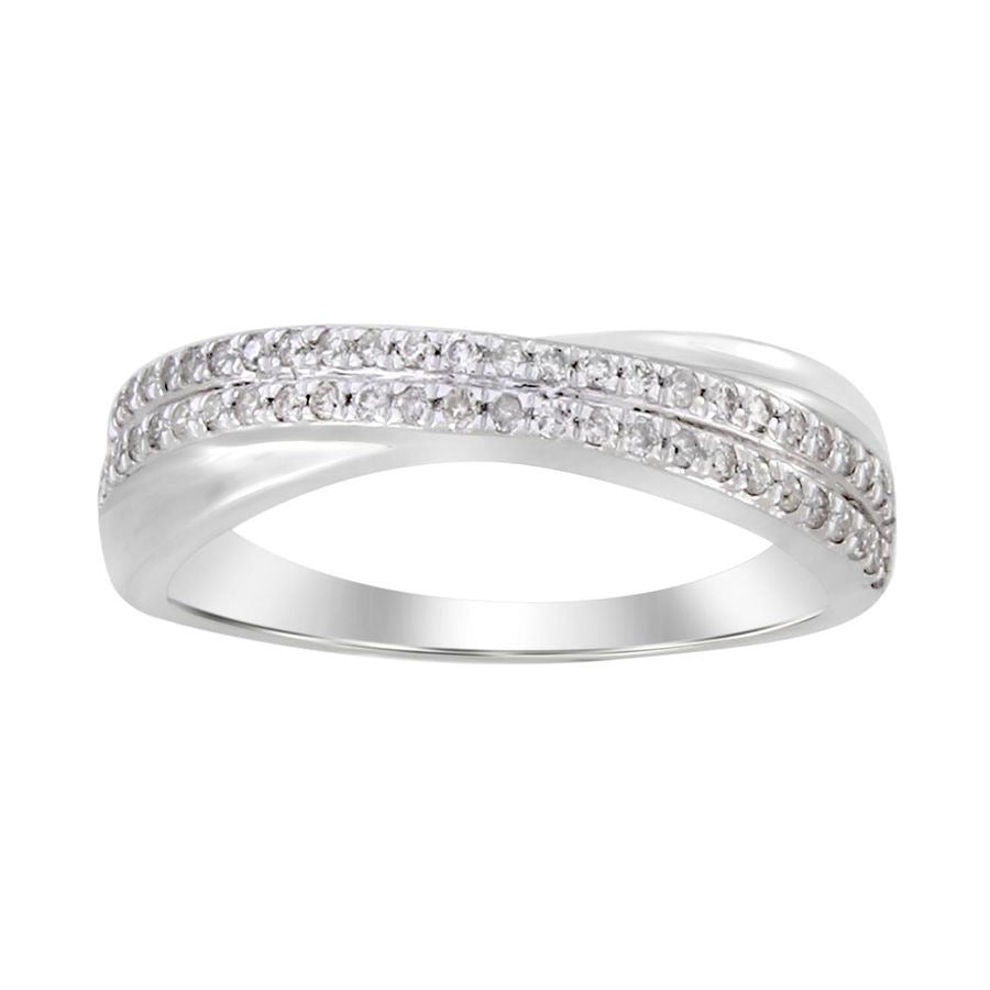 LADIES BAND 1/3  CT ROUND DIAMOND 14K WHITE GOLD