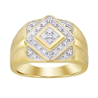 Thumbnail for MEN'S RING 1/4  CT ROUND DIAMOND 10K YELLOW GOLD