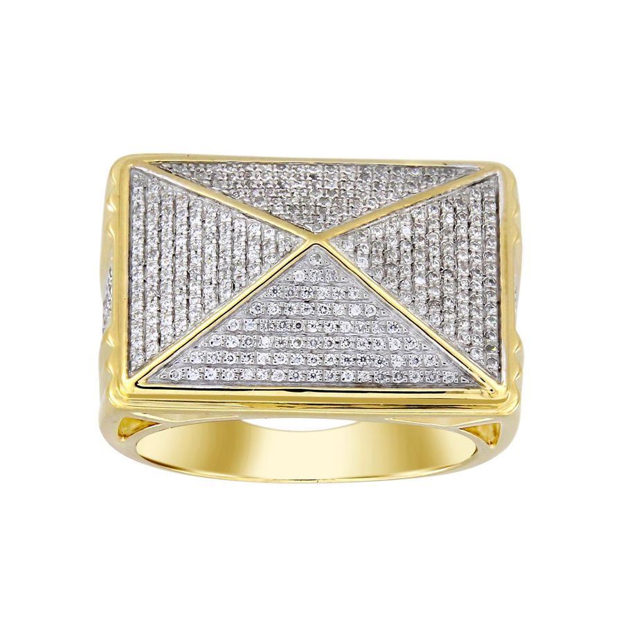 MEN'S RING 1/2 CT ROUND DIAMOND 10K YELLOW GOLD