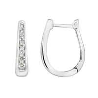 Thumbnail for LADIES HOOP 1/4 CT ROUND DIAMOND 10K WHITE GOLD