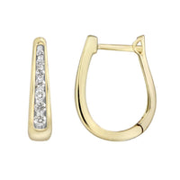 Thumbnail for LADIES HOOP 1/4 CT ROUND DIAMOND 10K YELLOW GOLD