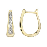 Thumbnail for LADIES HOOP 1/2 CT ROUND DIAMOND 10K YELLOW GOLD