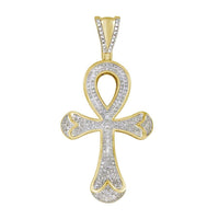 Thumbnail for MEN'S CROSS 1/2 CT ROUND DIAMOND 14K YELLOW GOLD