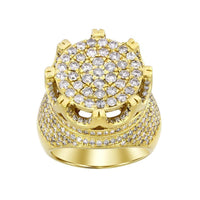 Thumbnail for MEN'S RING 3 3/4 CT ROUND DIAMOND 14K YELLOW GOLD