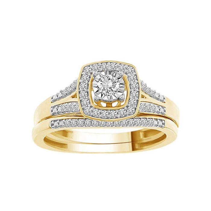 LADIES RING 1/4 CT ROUND DIAMOND 14K YELLOW GOLD