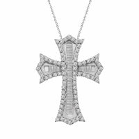 Thumbnail for LADIES PENDANT 1 CT ROUND/BAGUETTE DIAMOND 10K YELLOW GOLD