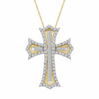 Thumbnail for LADIES PENDANT 1 CT ROUND/BAGUETTE DIAMOND 10K YELLOW GOLD
