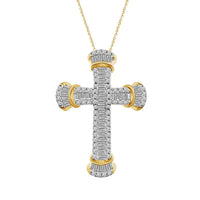 Thumbnail for LADIES PENDANT 1/2 CT ROUND/BAGUETTE DIAMOND 10K YELLOW GOLD