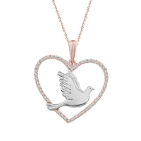 Thumbnail for LADIES PENDANT 1/5 CT ROUND DIAMOND 10K TT WHITE & ROSE GOLD