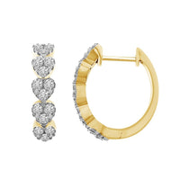 Thumbnail for LADIES HOOP 1 CT ROUND DIAMOND 10K YELLOW GOLD