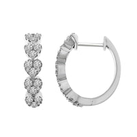 Thumbnail for LADIES HOOP 1 CT ROUND DIAMOND 10K WHITE GOLD