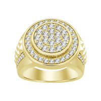 Thumbnail for MEN'S RING 2 CT ROUND DIAMOND 14K YELLOW GOLD