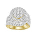 LADIES RING 3.10 CT ROUND/BAGUETTE DIAMOND 10K YELLOW GOLD