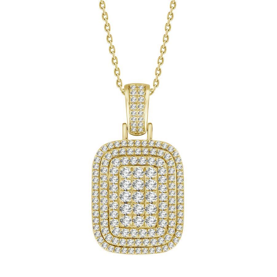 MEN'S CHARM 4 CT ROUND DIAMOND 14K YELLOW GOLD