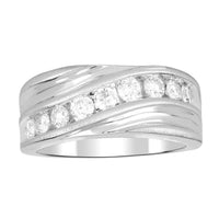Thumbnail for MEN'S RING 1 CT ROUND DIAMOND 10K WHITE GOLD