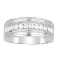 Thumbnail for MEN'S RING 1/4 CT ROUND DIAMOND 10K WHITE GOLD