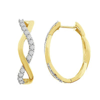 Thumbnail for LADIES HOOPS 1/4 CT ROUND DIAMOND 10K YELLOW GOLD