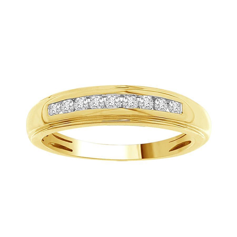 LADIES BAND 1/6 CT ROUND DIAMOND 10K YELLOW GOLD