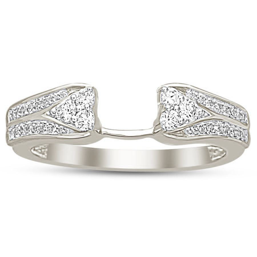 LADIES ENHANCER WRAPS 1/4 CT ROUND DIAMOND 14K WHITE GOLD